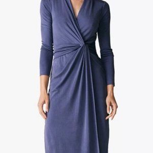 100% silk jersey draped waist Greenwich dress by The Fold London size US 12 UK 1
